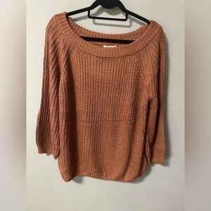 NWT Miracle open knit long sleeves brown sweater. Size S/M